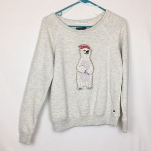 American eagle sweatshirt beaded polar bear